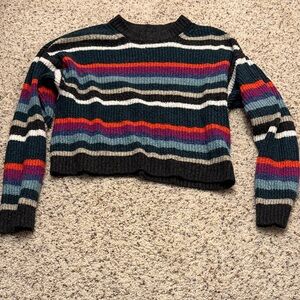 American Eagle Outfitters Colorful Striped Crew Neck Sweater